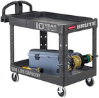 Brute Med 2-Shelf Utility Cart, 500lb, Black in Black