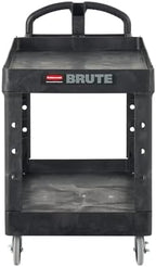 Brute Med 2-Shelf Utility Cart, 500lb, Black in Black, alternate view 4