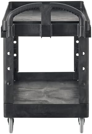 Brute Med 2-Shelf Utility Cart, 500lb, Black in Black, alternate view 6