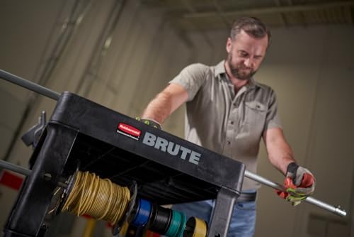 Brute Med 3-Shelf Utility Cart, 600lb, Black in Black, alternate view 2