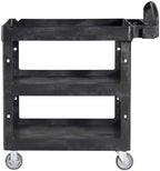 Brute Med 3-Shelf Utility Cart, 600lb, Black in Black, alternate view 5