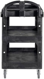 Brute Med 3-Shelf Utility Cart, 600lb, Black in Black, alternate view 6
