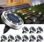 btfarm 10 Pack Solar Lights Outdoor Waterproof, 8 LED Solar Ground Lights