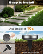 btfarm 10 Pack Solar Lights Outdoor Waterproof, 8 LED Solar Ground Lights, alternate view 4