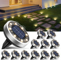 btfarm 12 Pack Solar Lights Outdoor Waterproof, 8 LED Solar Ground Lights