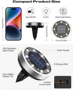 btfarm 16 Pack Solar Lights Outdoor Waterproof, 8 LED Solar Ground Lights, alternate view 6