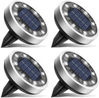 btfarm 4 Pack Solar Lights Outdoor Waterproof, 8 LED Solar Ground Lights