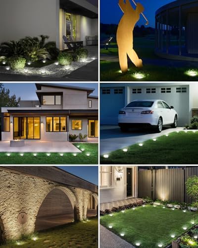 btfarm 4 Pack Solar Lights Outdoor Waterproof, 8 LED Solar Ground Lights, alternate view 7