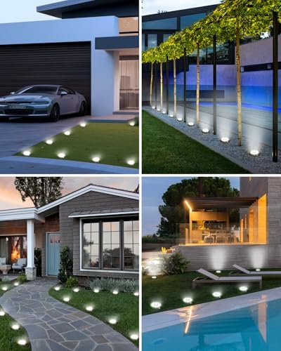 btfarm 6 Pack Solar Lights Outdoor Waterproof, 8 LED Solar Ground Lights, alternate view 5