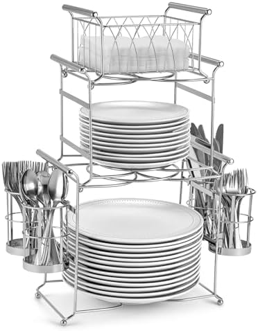 Buffet Caddy, 7-Piece 3-Tier Set, Stackable Design