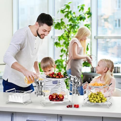 Buffet Caddy, 7-Piece 3-Tier Set, Stackable Design, alternate view 2