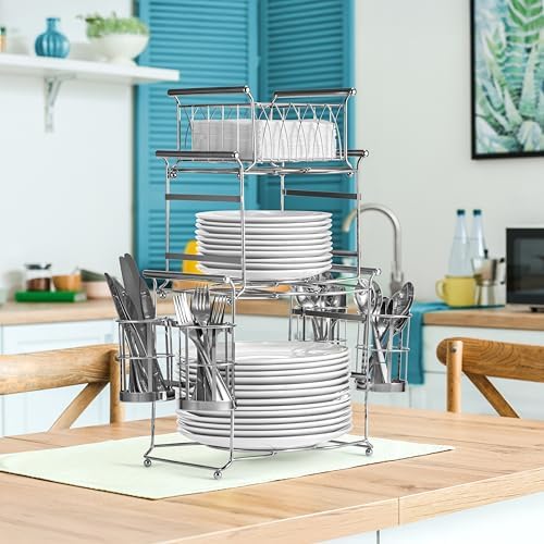 Buffet Caddy, 7-Piece 3-Tier Set, Stackable Design, alternate view 4
