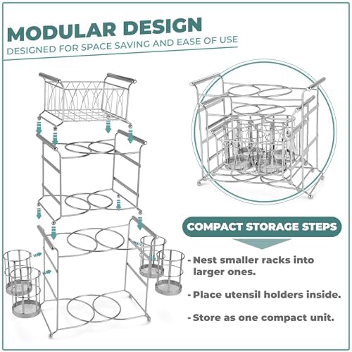 Buffet Caddy, 7-Piece 3-Tier Set, Stackable Design, alternate view 5