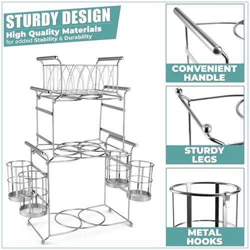 Buffet Caddy, 7-Piece 3-Tier Set, Stackable Design, alternate view 6