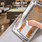 Buffet Chafing Dishes 4 Pack, 9QT Stainless Steel Chafer Buffet Servers and Warmers Set with Mirror Finish &, alternate view