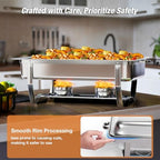 Buffet Chafing Dishes 4 Pack, 9QT Stainless Steel Chafer Buffet Servers and Warmers Set with Mirror Finish &, alternate view