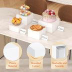 Buffet Risers, 4 Pcs Plastic Dessert Table Display Set, White in 6" x 7" x 7.8'' in White, alternate view 5