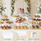 Buffet Risers, 5 Pcs Plastic Dessert Table Display Set, Black in 6" x 7" x 7.8'' in White, alternate view 5
