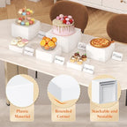 Buffet Risers, 6 Pcs Plastic Dessert Table Display Set, White in 6" x 7" x 7.8'' in White, alternate view 5