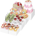 Buffet Risers, 8 Pcs Plastic Dessert Table Display Set, White in 6" x 7" x 7.8'' in White