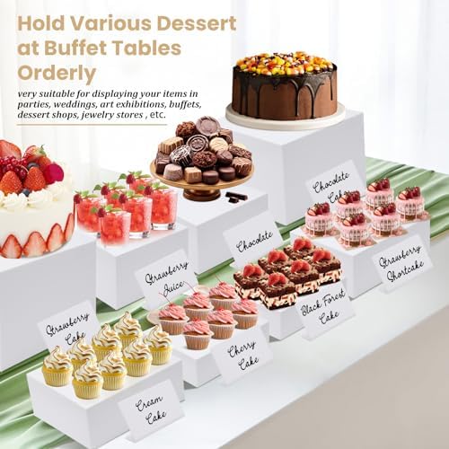 Buffet Risers and Stands 8Pcs, Acrylic Food Risers for Buffet Table in White, alternate view 2
