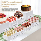 Buffet Risers and Stands 8Pcs, Acrylic Food Risers for Buffet Table in White, alternate view 2