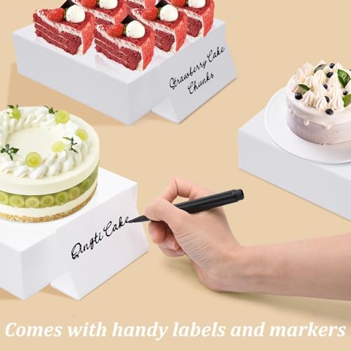 Buffet Risers and Stands 8Pcs, Acrylic Food Risers for Buffet Table in White, alternate view 4