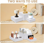 Buffet Risers and Stands 8Pcs, Acrylic Food Risers for Buffet Table in White, alternate view 6