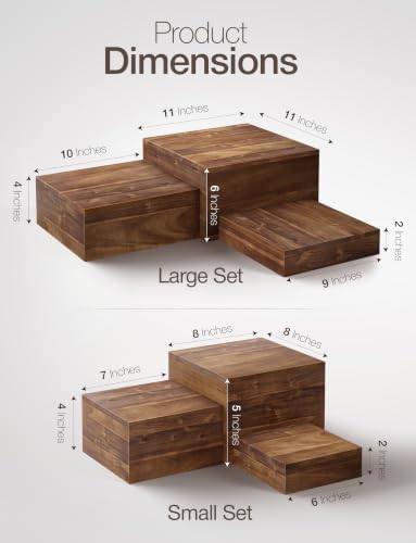 Buffet Risers And Stands, Food Risers for Buffet Table, Walnut Color in Walnut Color, alternate view 3