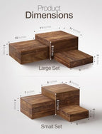 Buffet Risers And Stands, Food Risers for Buffet Table, Walnut Color in Walnut Color, alternate view 3