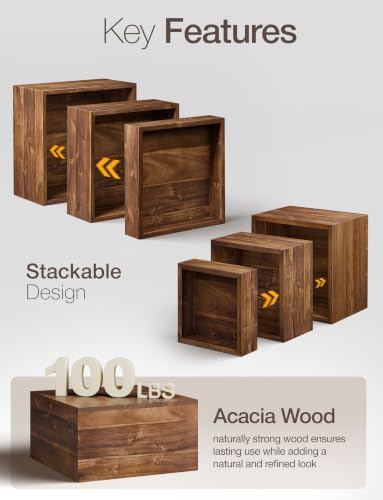Buffet Risers And Stands, Food Risers for Buffet Table, Walnut Color in Walnut Color, alternate view 4