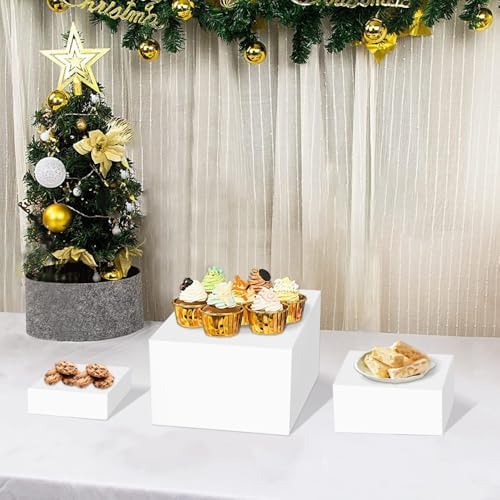 Buffet Risers, Food Display Risers for Party, White Food Risers for Buffet Dessert Table, Risers for Display, alternate view