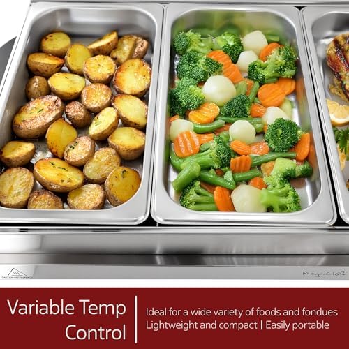 Buffet Server & Food Warmer with 5 Removable Sectional Trays, Heated Warming Tray and Removable Tray Frame in, alternate view