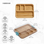 Build-A-Board Bamboo Cutting Board with Built-in Compartments and Clear Locking Lid with Blue Handles, Perfect, alternate