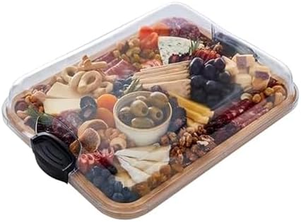 Build-A-Board Bamboo Cutting Board with Single Storage Compartment, Clear Locking Lid, Black Handles, Perfect