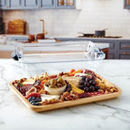 Build-A-Board Bamboo Cutting Board with Single Storage Compartment, Clear Locking Lid, Black Handles, Perfect, alternate view