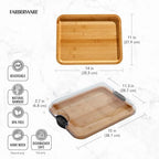 Build-A-Board Bamboo Cutting Board with Single Storage Compartment, Clear Locking Lid, Black Handles, Perfect, alternate view
