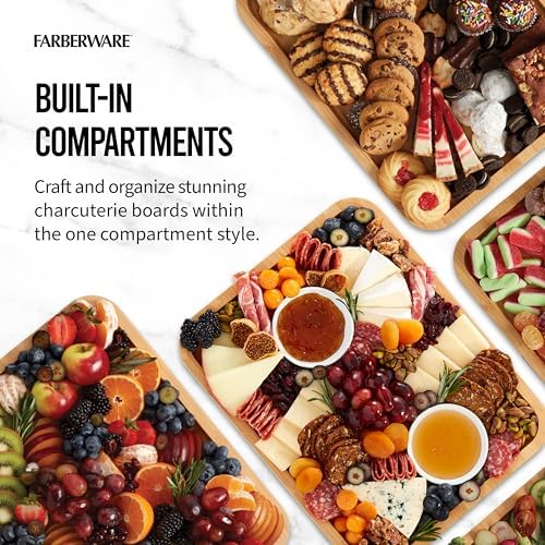 Build-A-Board Bamboo Cutting Board with Single Storage Compartment, Clear Locking Lid, Black Handles, Perfect, alternate view