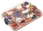 Build-a-Board Cutting Board with Three Compartments and Clear Locking Lid for Charcuterie, Snacks, and More