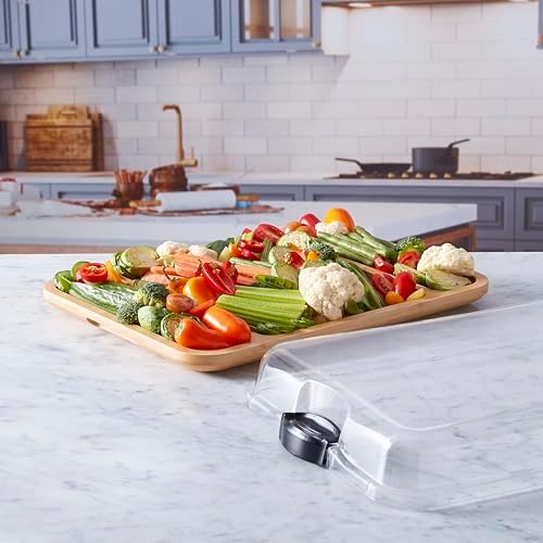 Build-a-Board Cutting Board with Three Compartments and Clear Locking Lid for Charcuterie, Snacks, and More, alternate view 2