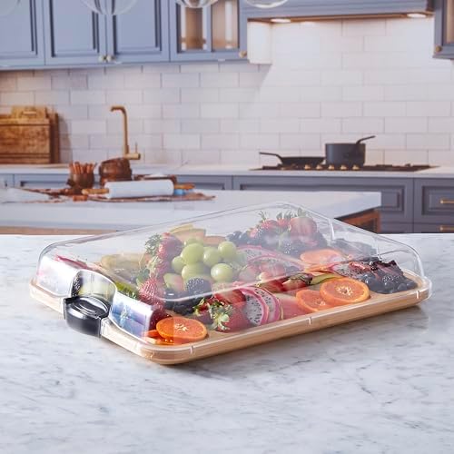 Build-a-Board Cutting Board with Three Compartments and Clear Locking Lid for Charcuterie, Snacks, and More, alternate view 4