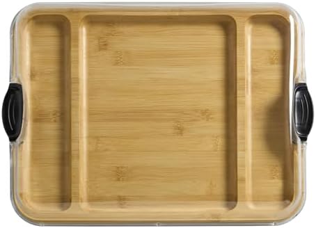 Build-a-Board Cutting Board with Three Compartments and Clear Locking Lid for Charcuterie, Snacks, and More, alternate view 5