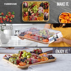 Build-a-Board Cutting Board with Three Compartments and Clear Locking Lid for Charcuterie, Snacks, and More, alternate view 7