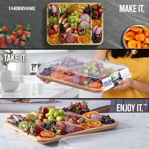 Build-a-Board Cutting Board with Three Compartments and Clear Locking Lid for Charcuterie, Snacks, and More, alternate view 7