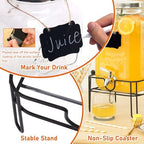 Bululuo 2 Pack 2 Gallon Glass Drink Dispensers with Stand & Spout, alternate view 6