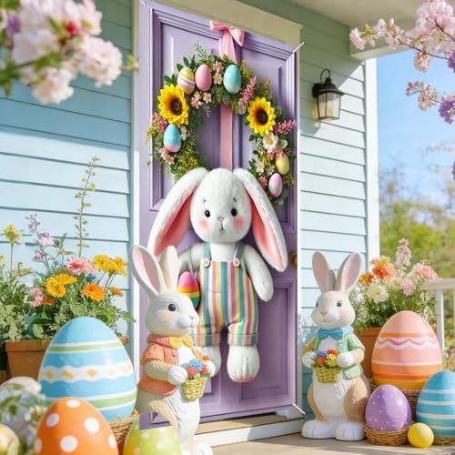 Bunny Sunflower Door Cover Polyester 70.87x35 In, alternate view 2