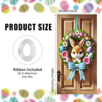 Bunny Wreath Easter Door Banner 35x71 Inches Polyester in 35x71 Inches, alternate view 3