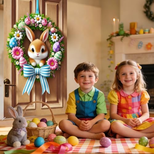 Bunny Wreath Easter Door Banner 35x71 Inches Polyester in 35x71 Inches, alternate view 5