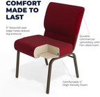 Burgundy 21" W Stacking Church Chair, 4-Pack, alternate view 4