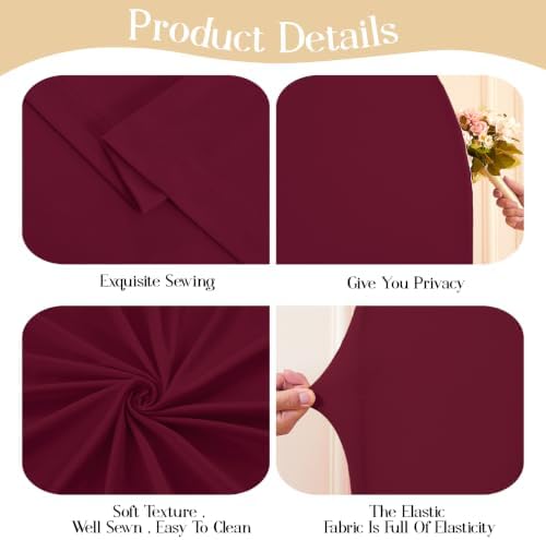 Burgundy Arch Backdrop Cover 6.6FT Party Wedding Arch Covers Stretchy Backdrop Baby Shower Bridal Shower, alternate view 4
